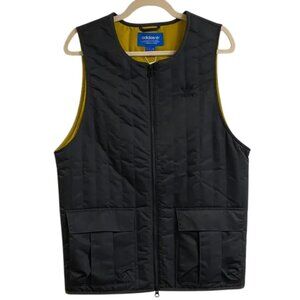 Adidas quilted utility vest dark grey men's size S